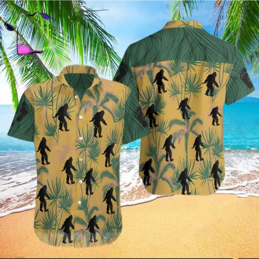 Bigfoot All Over Print Summer Short Sleeve Hawaiian Beach Shirt