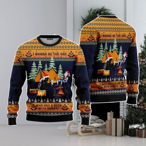 Bigfoot Camping Christmas Unisex Ugly Sweater