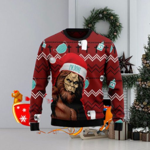 Bigfoot Done Ugly Christmas Sweaters Gift For Men Women