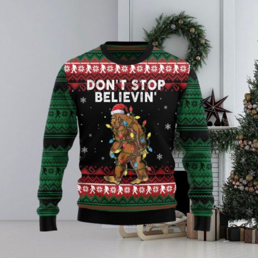 Bigfoot Don’t Stop Believing Ugly Christmas Sweater Gift Men Women