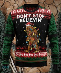 Bigfoot Don‘t Stop Believing Ugly Christmas Sweater Thankgiving Gift Men Women