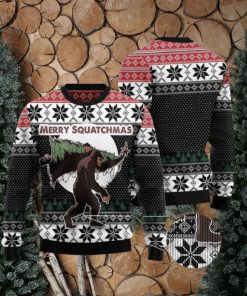 Bigfoot Merry Squatchmas Ugly Christmas Sweater Gift Men Women