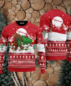 Bigfoot Mery Squatchmas Ugly Christmas Sweater For Men And Women