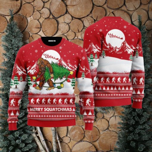 Bigfoot Mery Squatchmas Ugly Christmas Sweater For Men And Women