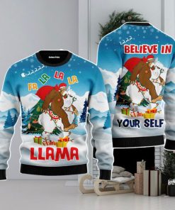 Bigfoot Riding Llama Christmas Unisex Ugly Sweater