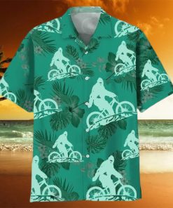 Bigfoot Riding Mountain Bike Hawaiian Shirt Funny Hawaiian Shirt