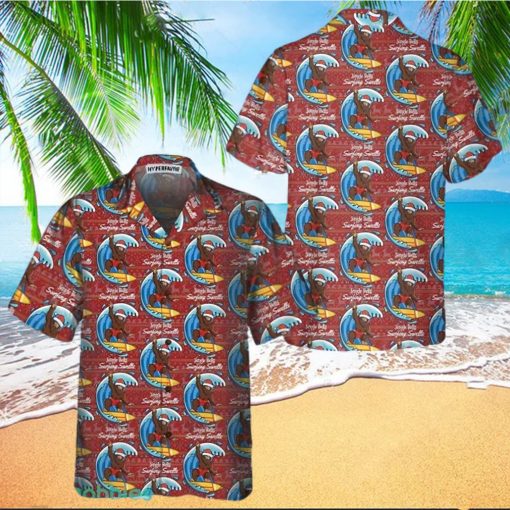 Bigfoot Surfing Christmas Hawaiian Shirt