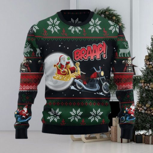 Biker Santa Xmas 3D Printed Ugly Christmas Sweater