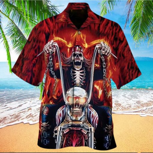 Biker Skull Halloween Hawaiian Shirt