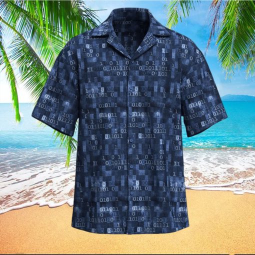 Binary Computer 1s And 0s Blue Hawaiian Shirt