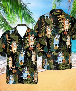 Bingo And Bluey Tropical Floral Hawaiian Shirt