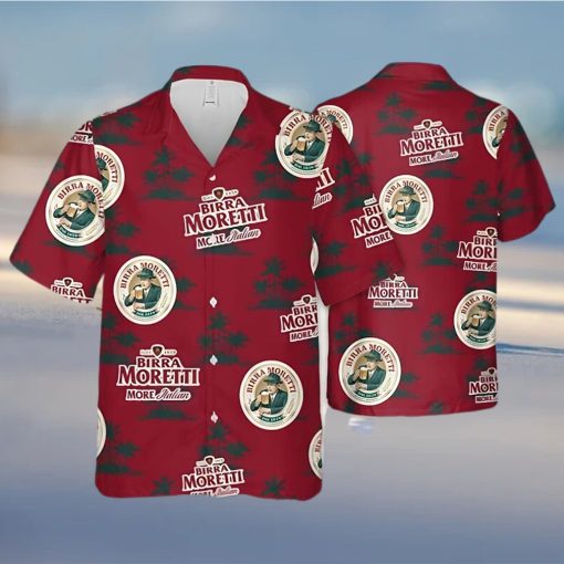 Birra Moretti Beer Coconut Island Pattern Hawaiian Shirt