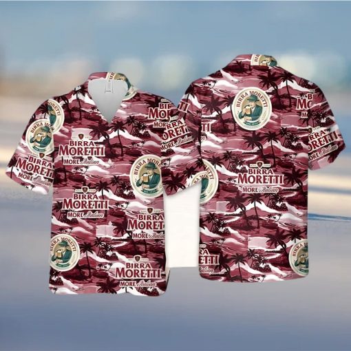 Birra Moretti Beer Island Pattern Hawaiian Shirt Beach Gift For Friend