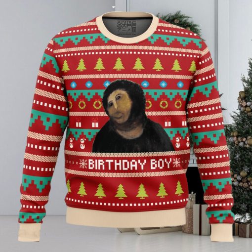 Birthday Boy Potato Jesus Ugly Christmas Sweater 3D Gift Christmas Funny