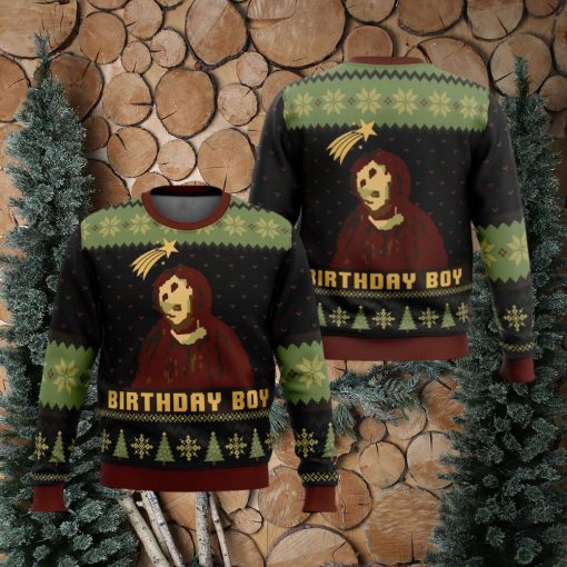 Birthday Boy The Ruined Fresco Of Jesus Ugly Christmas Sweater