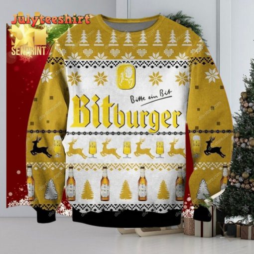 Bitburger Alcohol Knitted Ugly Christmas Sweater