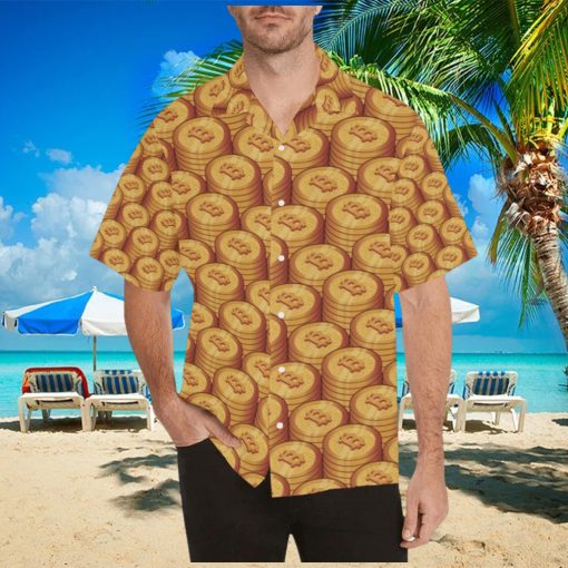 Bitcoin Pattern Print Design Hawaiian Shirt