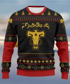 Black Bull Logo Black Clover Manga Anime Knitted Ugly Sweater