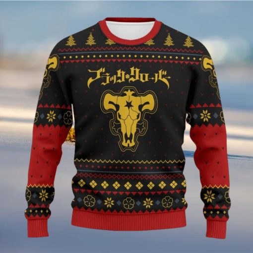 Black Bull Logo Black Clover Manga Anime Knitted Ugly Sweater