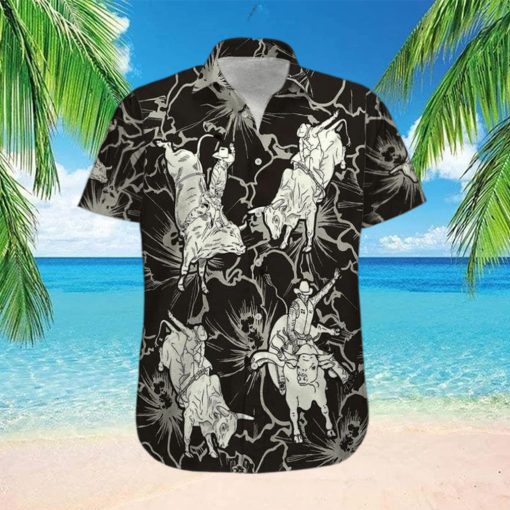 Black Bull Riding Unisex Hawaiian Shirts