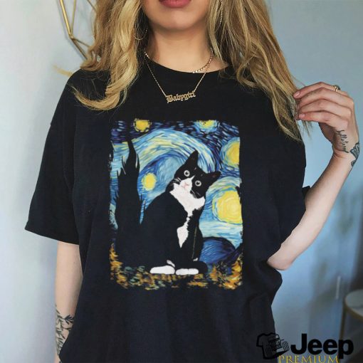 Black Cat And Moon Starry Night Shirt