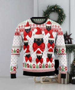 Black Cat Ball Ugly Christmas Sweaters 3D