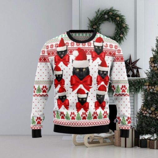 Black Cat Ball Ugly Christmas Sweaters 3D