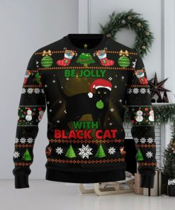 Black Cat Be Jolly Ugly Christmas Sweater