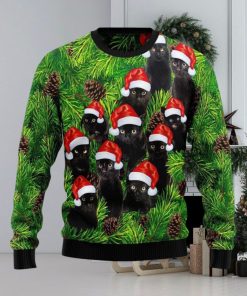 Black Cat Christmas Tree Ugly Christmas Sweater