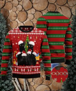 Black Cat December Top Ugly Christmas Sweater Gift Men Women