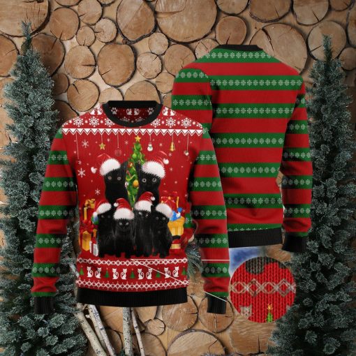 Black Cat December Top Ugly Christmas Sweater Gift Men Women