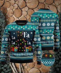 Black Cat Falalala Ugly Christmas Sweater Gift Men Women