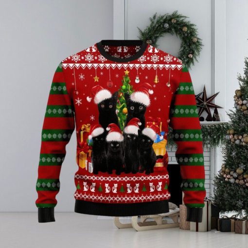 Black Cat Family Christmas Ugly Christmas Sweater