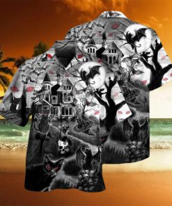 Black Cat Halloween Hawaiian Shirt