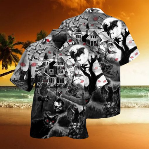 Black Cat Halloween Hawaiian Shirt