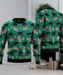 Black Cat Ho Ho Ho Ugly Christmas Sweater