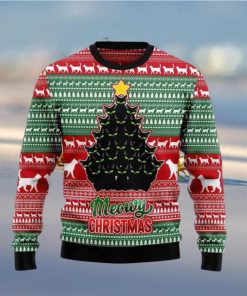 Black Cat Meowy All Over Printed Knitted Wool Xmas Sweater