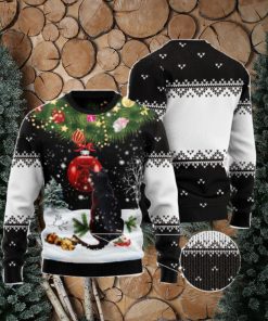 Black Cat Mirror Ugly Christmas Sweater AOP All Over Printed Sweater