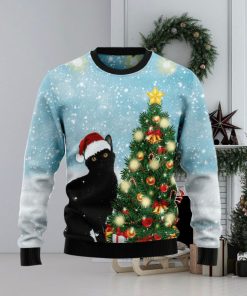 Black Cat Noel Tree Ugly Christmas Sweater Best Gift For Men And Women