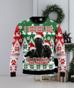 Black Cat Oh Christmas Tree Ugly Christmas Sweaters 3D