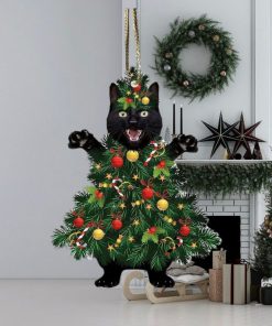 Black Cat Ornament for Christmas Tree