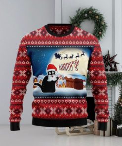 Black Cat What Ugly Christmas Sweater 3D Gift Christmas Funny