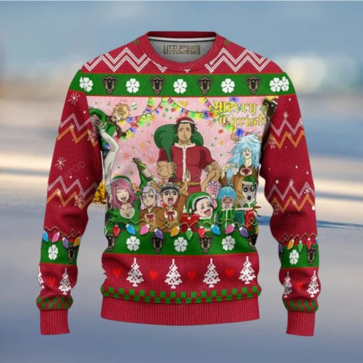 Black Clover Anime Merry Christmas Knitted Ugly Xmas Sweater