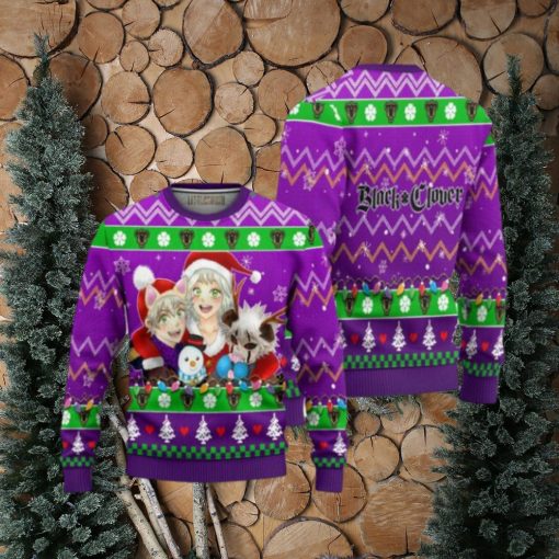 Black Clover Anime Ugly Christmas Sweater Purple Xmas Gift