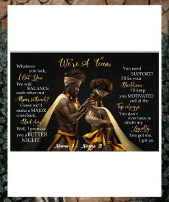 Black Couple King Queen We're A Team Poster Canvas