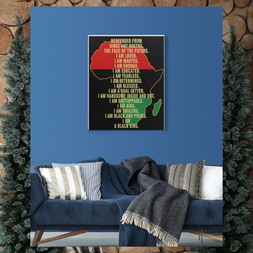 Black King, Affirmations Boys, Self Care Gift Gallery Wrapped Canvas Prints