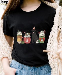 Black Lab Coffee Latte Winter Christmas Dog Mom Holiday Shirt