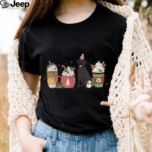 Black Lab Coffee Latte Winter Christmas Dog Mom Holiday Shirt