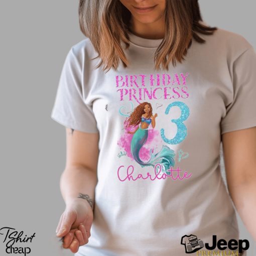 Black Little Mermaid Birthday Princess Shirt Personalized Black Ariel Shirt For Princess