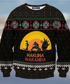 Black Panther Lion King Hakuna Wakanda Knitted Ugly Xmas Sweater